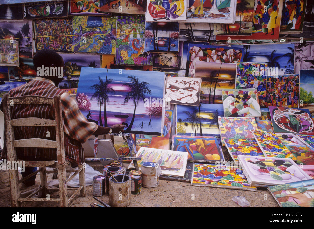 Caribbean painter. Stock Photo
