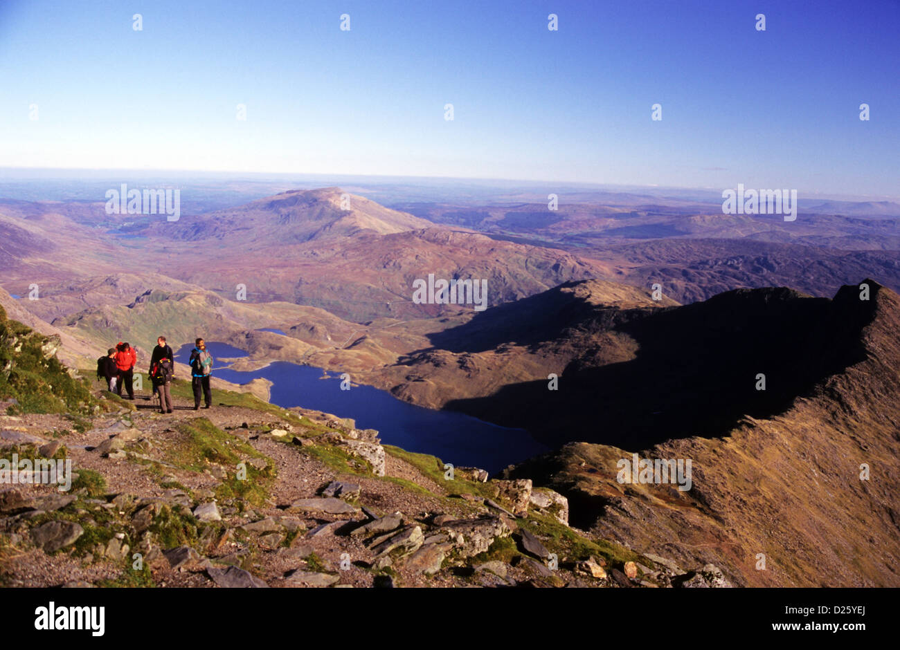 Snowdon, the highest mountain in Wales, at an altitude of 1,085 metres