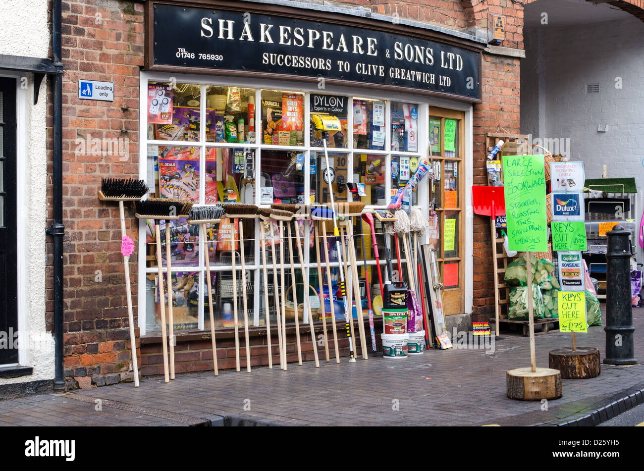 Shakespeare & Sons traditional hardware store in Bridgnorth, Shropshire Stock Photo