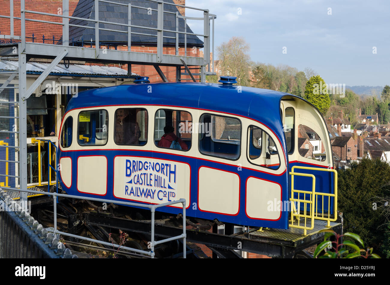 Bridgnorth Cliff Railway in Bridgnorth, Shropshire, the oldest and steepest inland electric