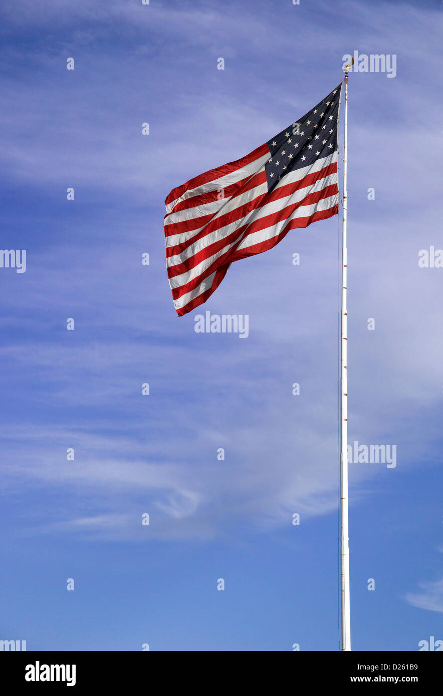 US flag against blue sky Stock Photo - Alamy