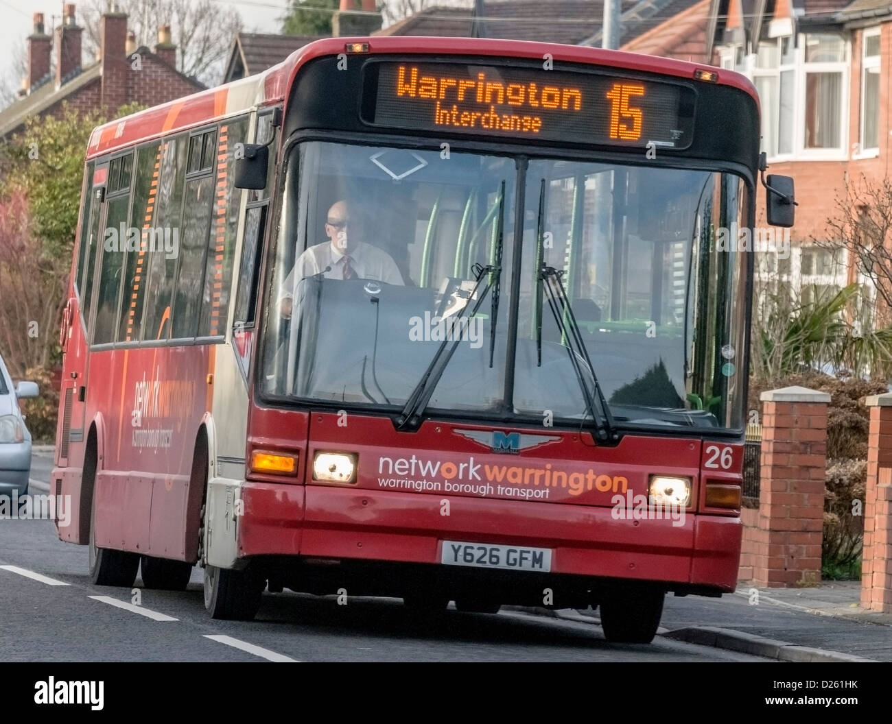 Warrington Network transport single deck bus. Stock Photo