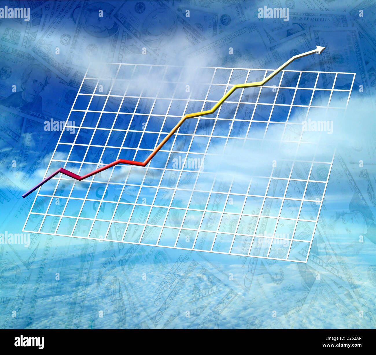 Graph showing increase Stock Photo