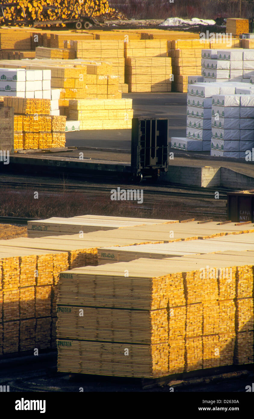 Stacks of innished lumber Stock Photo