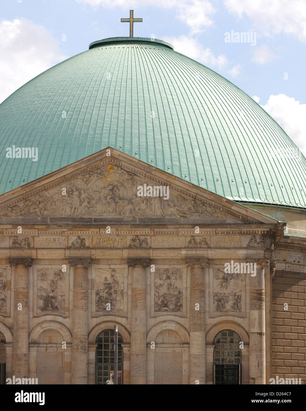 Germany. Berlin. Cathedral of St. Hedwig. Dome. Partial view. Stock Photo
