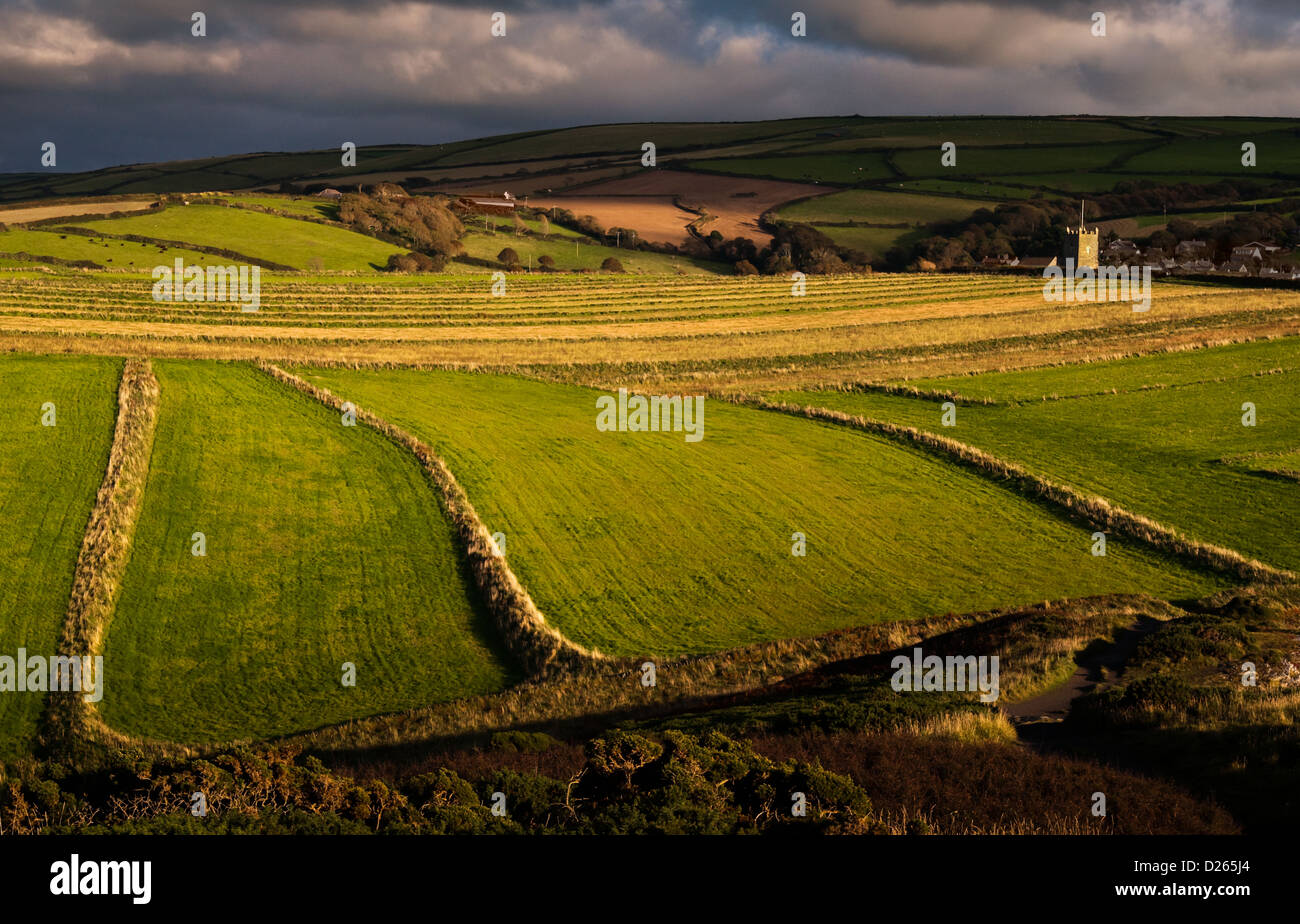 Forrabury Stitches, Boscastle Cornwall, sunny, summer, Stock Photo