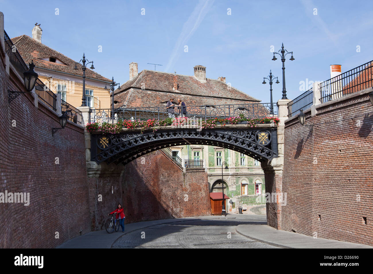 The Bridge of Lies and Casa Artelor in Sibiu Hermannstadt, Transylvania,  Romania Stock Photo - Image of cityscape, bridge: 183384176