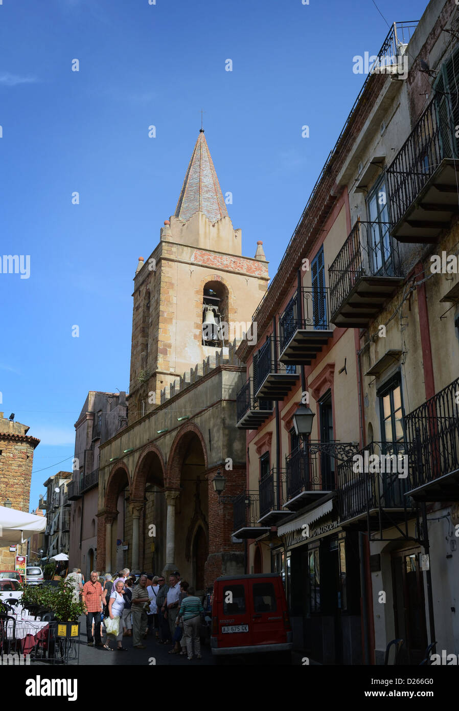 Street scenes in Castelbuono Sicily high in mountains in centre of island Stock Photo