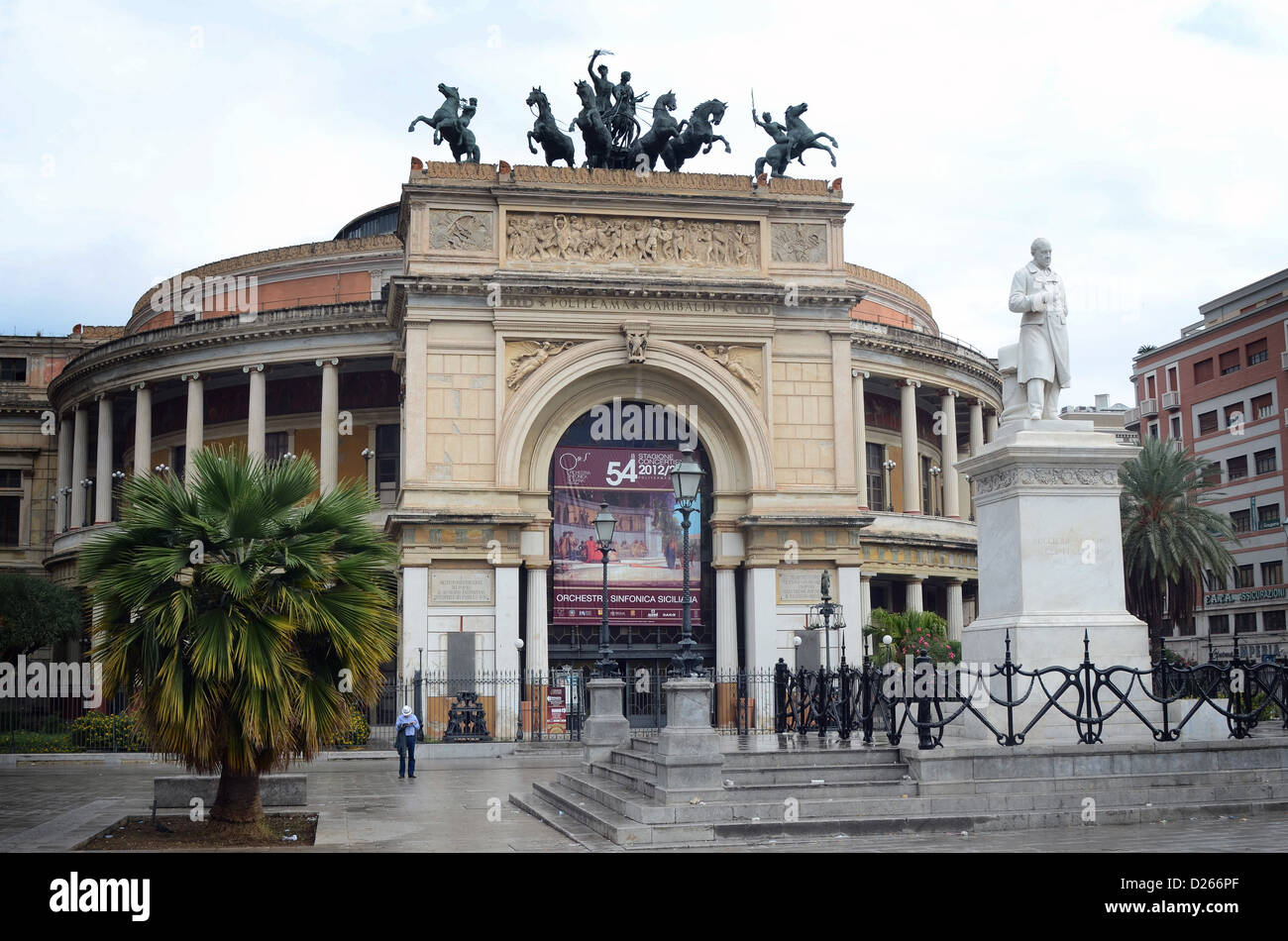 italy, Sicily, Palermo, Theatre Politeama Garibaldi Stock Photo