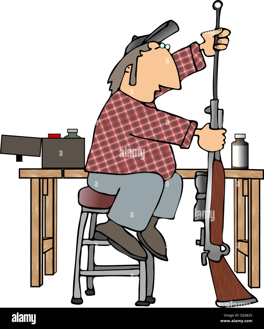 Cleaning a rifle Stock Photo Alamy
