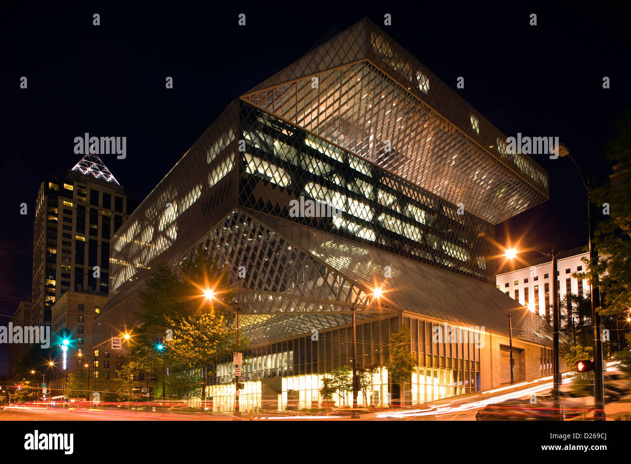 CENTRAL PUBLIC LIBRARY DOWNTOWN SEATTLE WASHINGTON STATE USA Stock