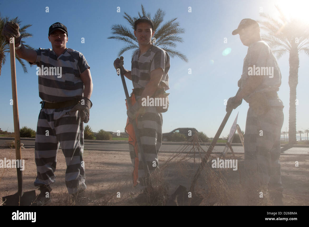 The chain gang at Maricopa County Jail in Phoenix Arizona Stock Photo