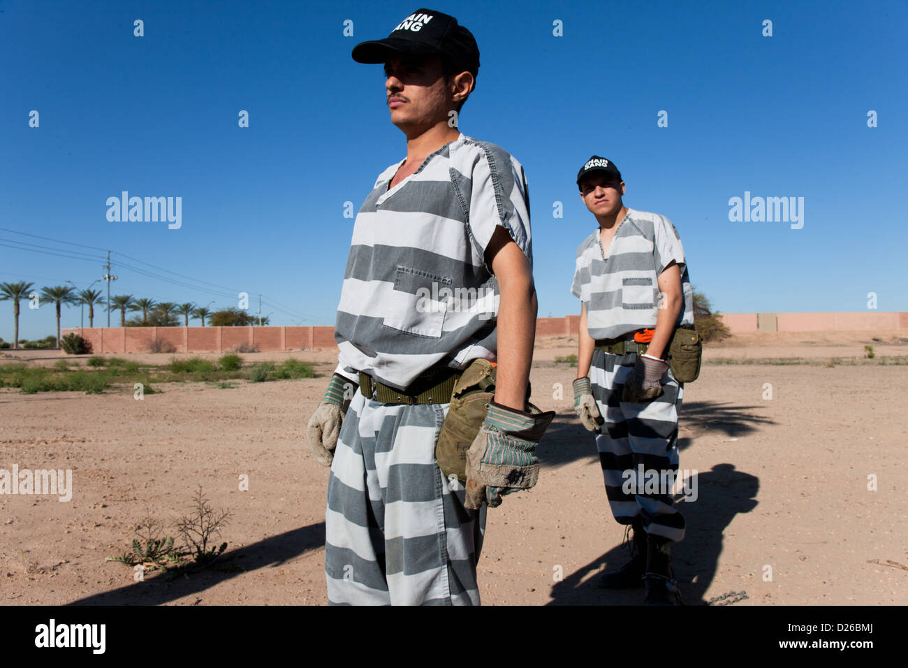 The chain gang at Maricopa County Jail in Phoenix Arizona Stock Photo