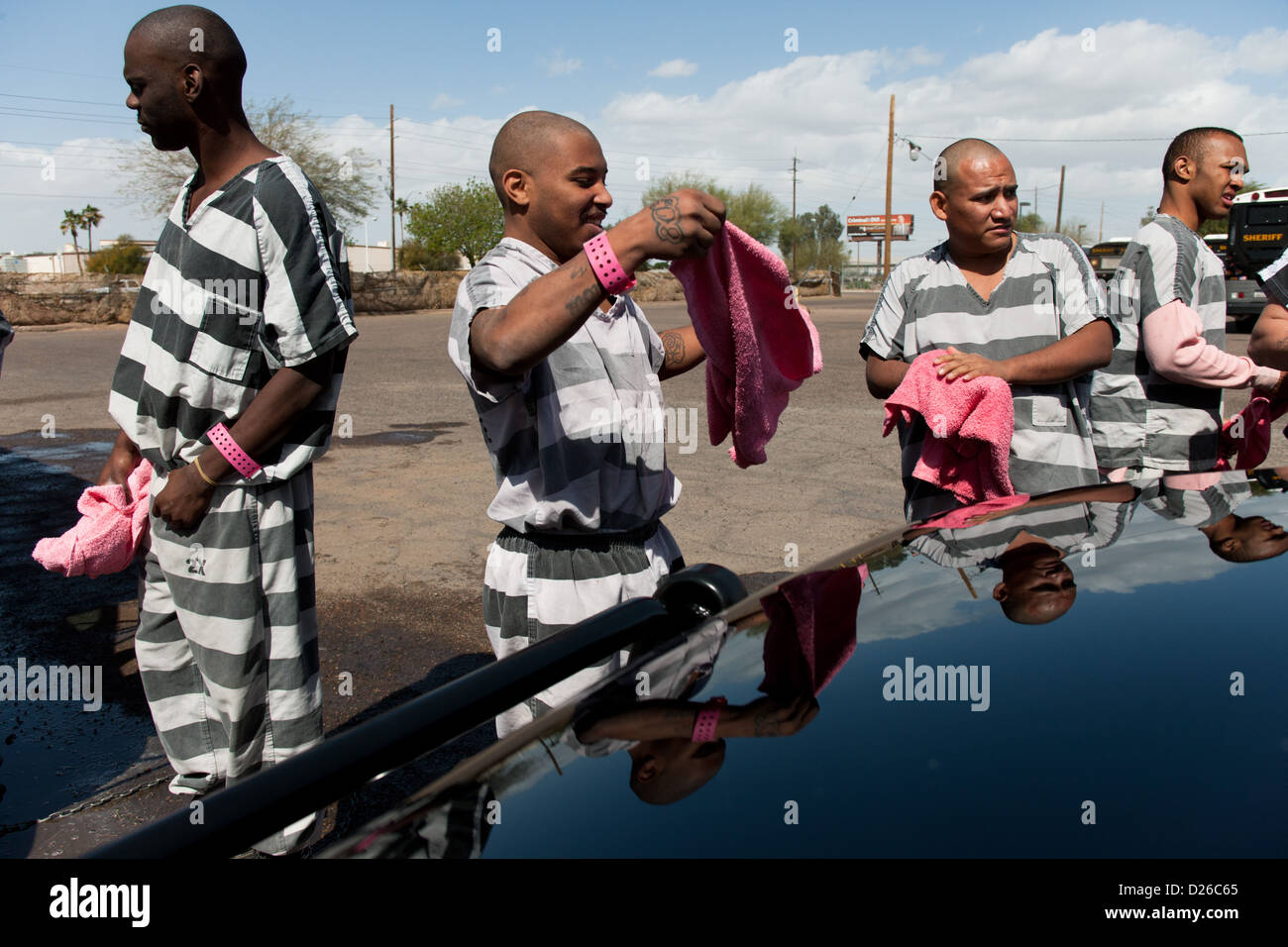 The chain gang at Maricopa County Jail in Phoenix Arizona Stock Photo