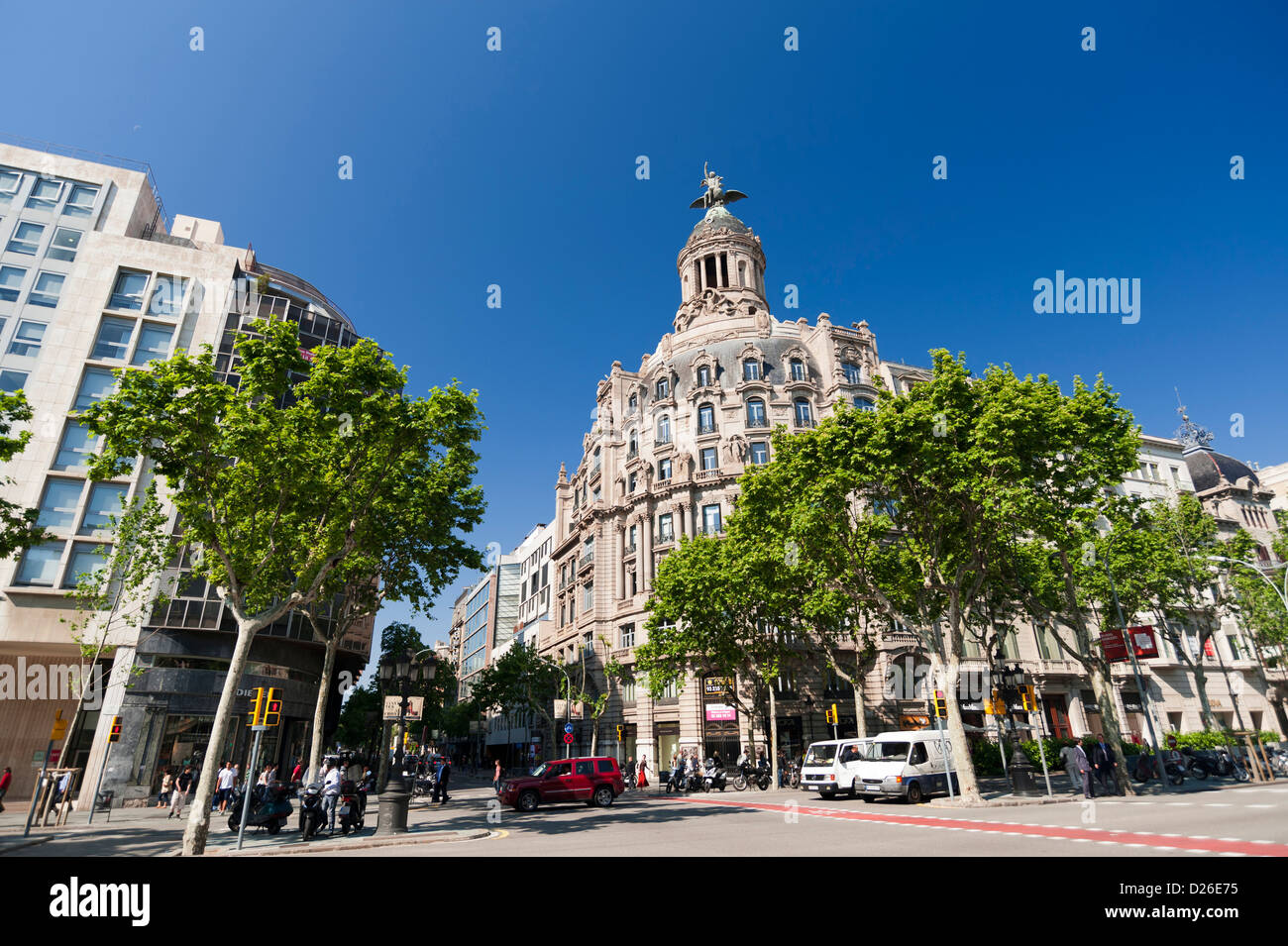 Passeig de Gracia, Barcelona, Spain. Stock Photo