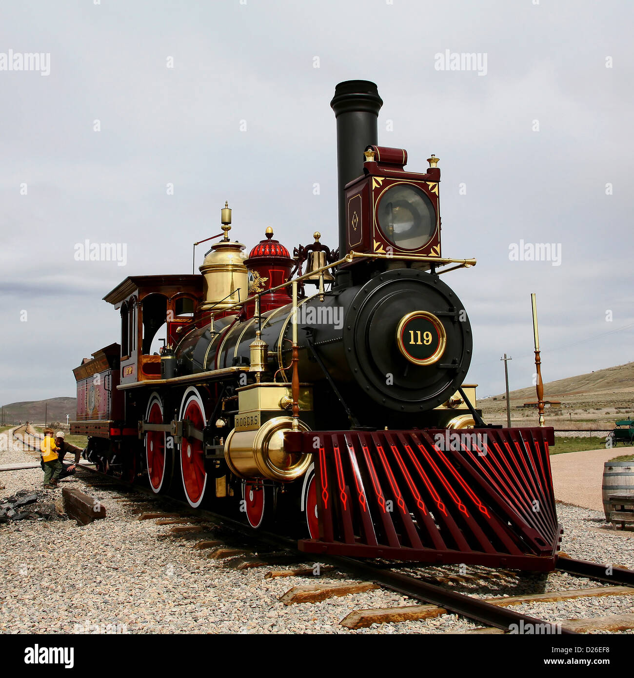 Steam Locomotive Golden Spike UT Stock Photo