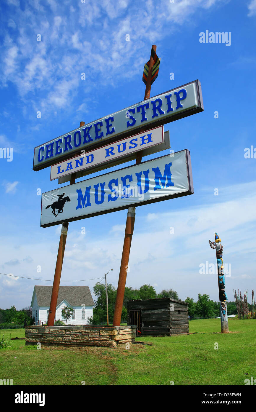Cherokee Strip Museum Sign Stock Photo