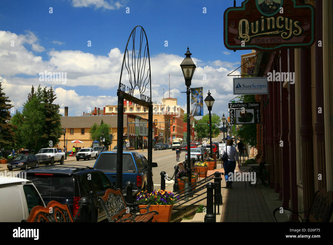 Tourist in downtown Leadville CO Stock Photo Alamy