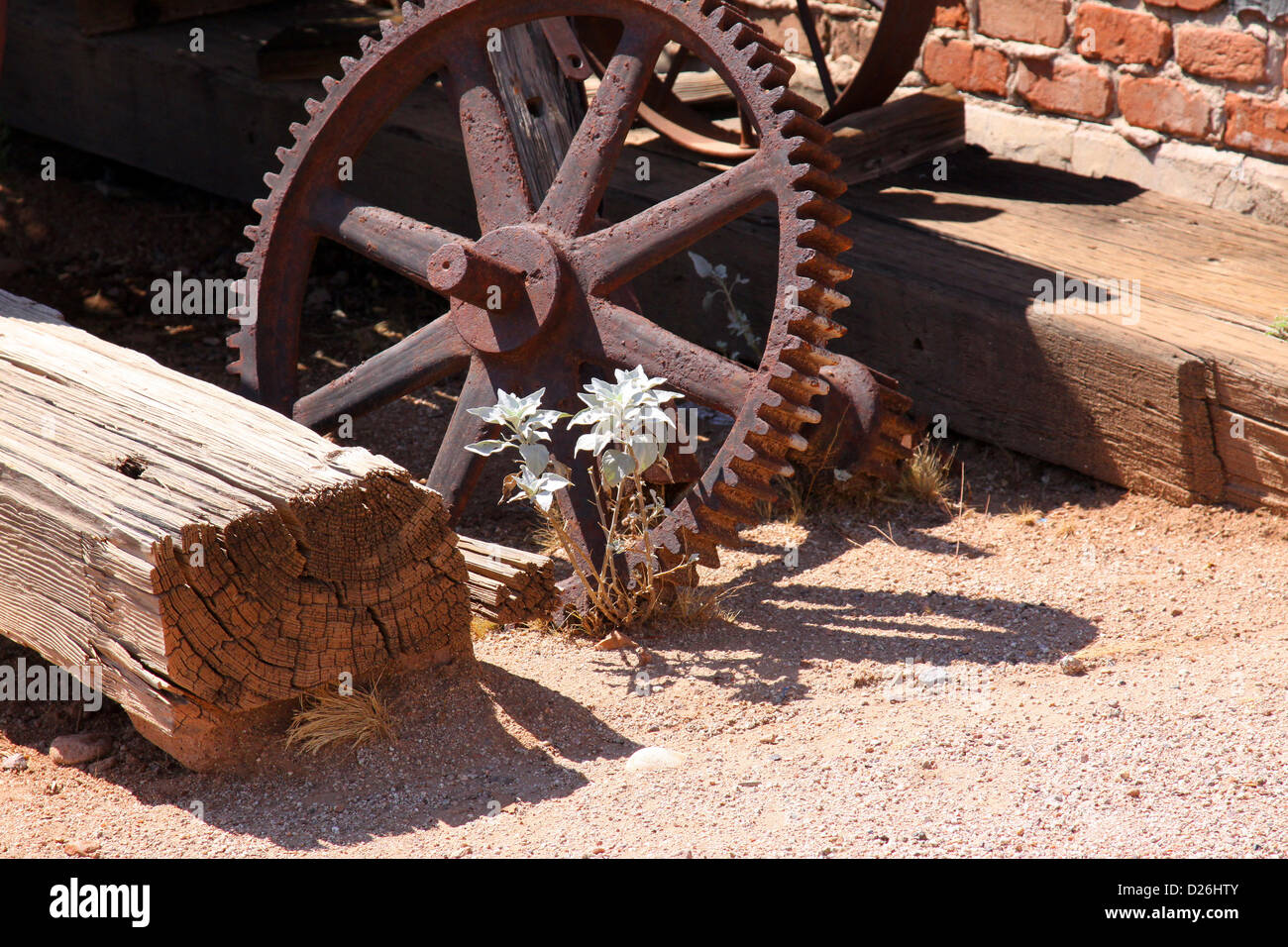 old cogwhell from heavy machinery Stock Photo