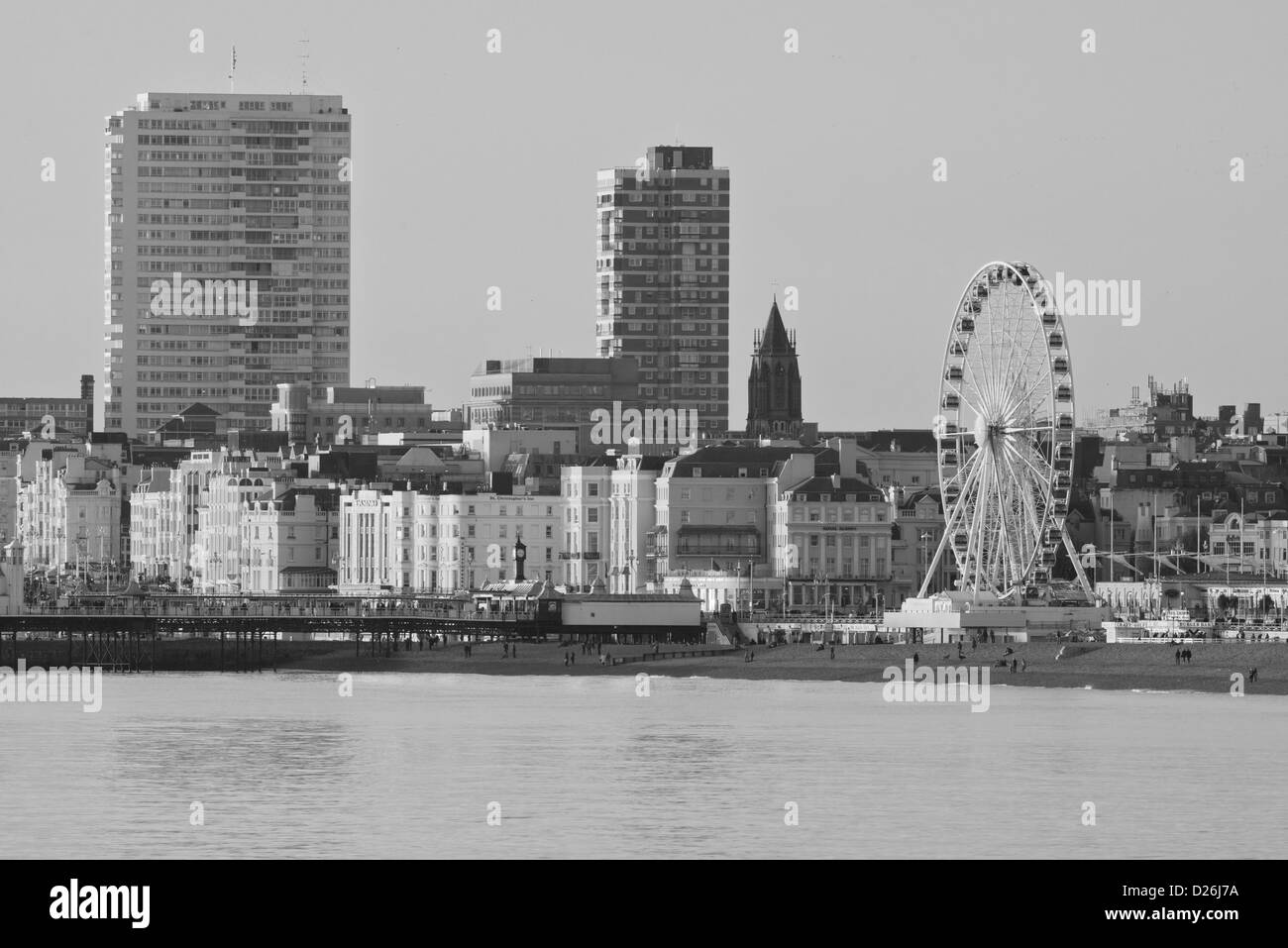 Brighton seafront view Black and White Stock Photos & Images - Alamy