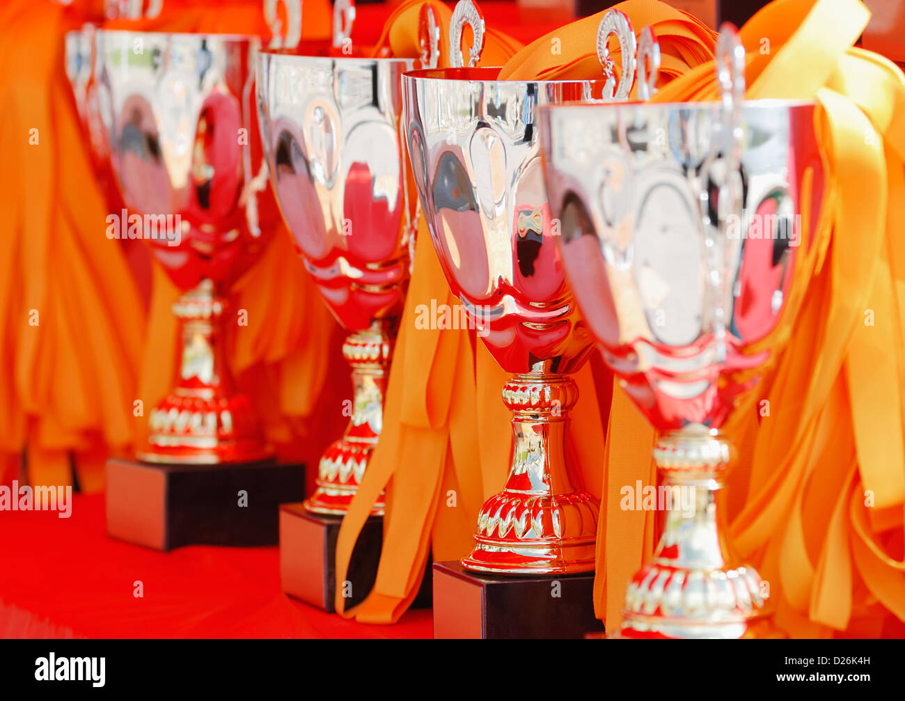 Trophy and ribbons Stock Photo - Alamy
