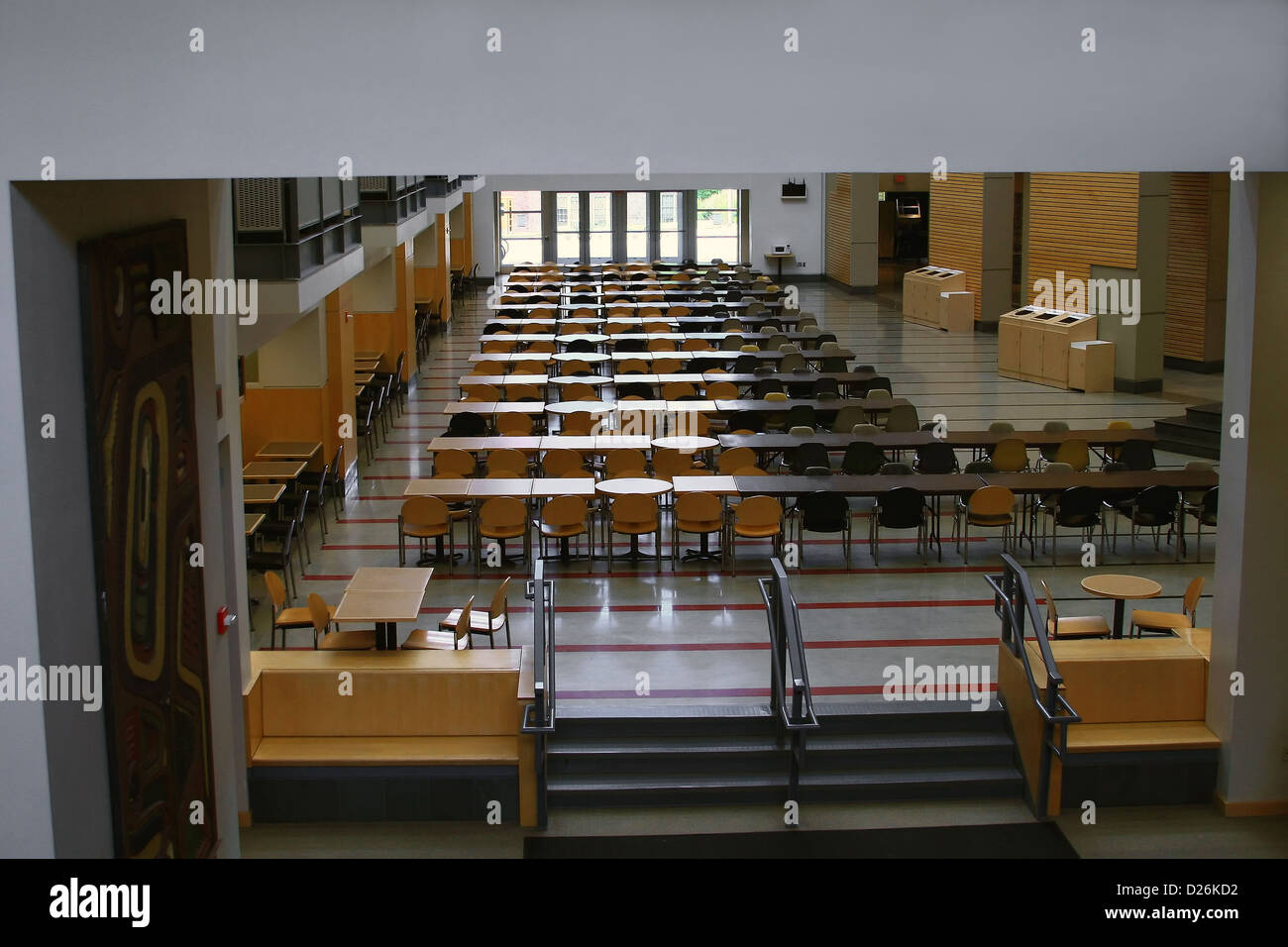 Large vacant dining hall Stock Photo