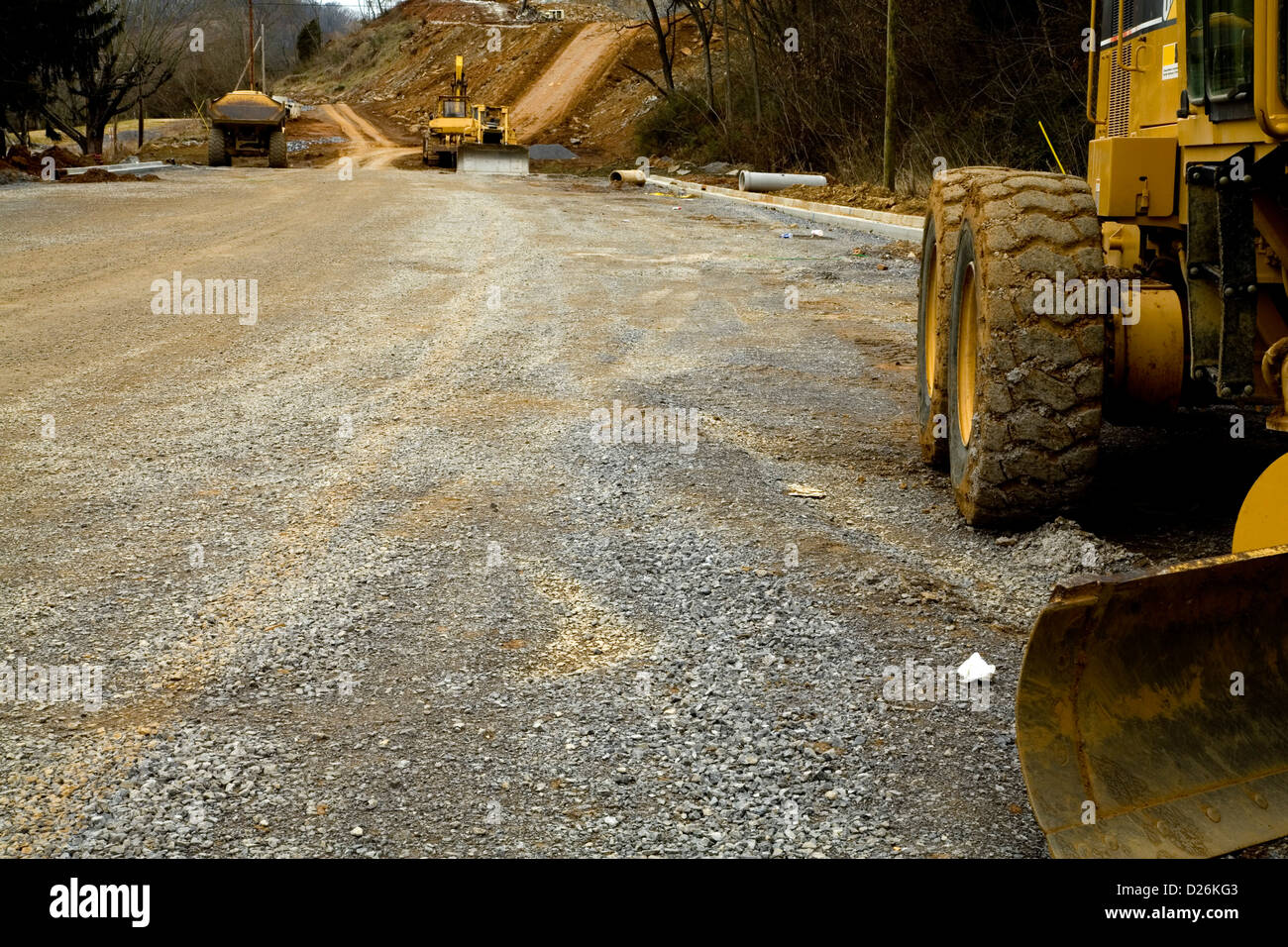 Heavy Equipment, New Road Construct Stock Photo Alamy