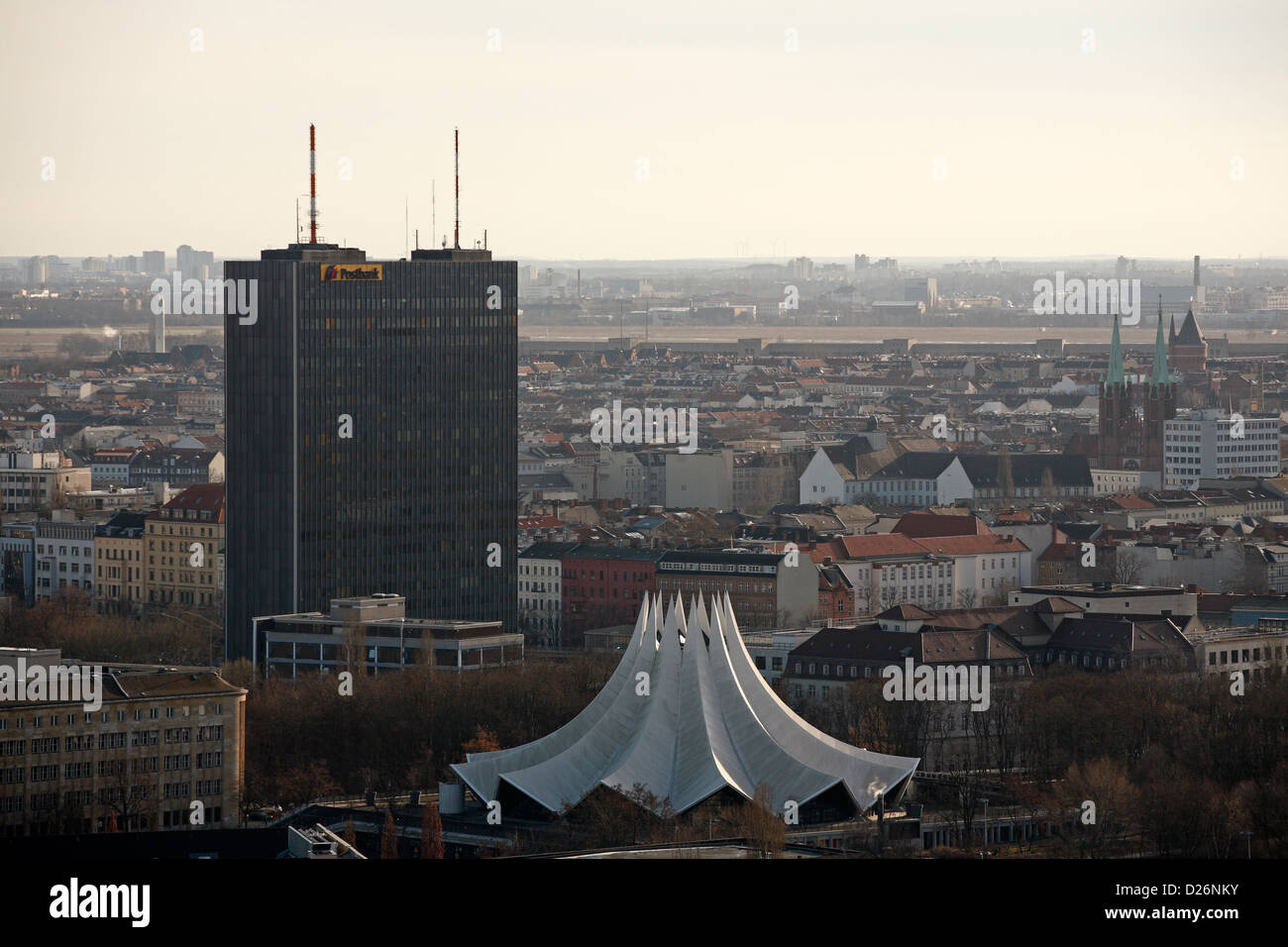 Berlin, Germany, and the views of the Tempodrom Postbankgebaeude Hallesches Ufer Stock Photo
