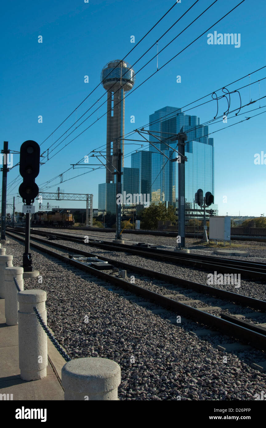 Rail Line, Downtown, Dallas, TX Stock Photo Alamy