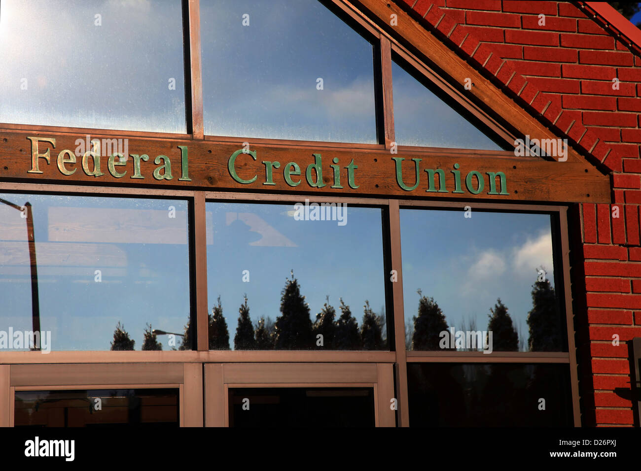 Generic Federal Credit Union sign Stock Photo