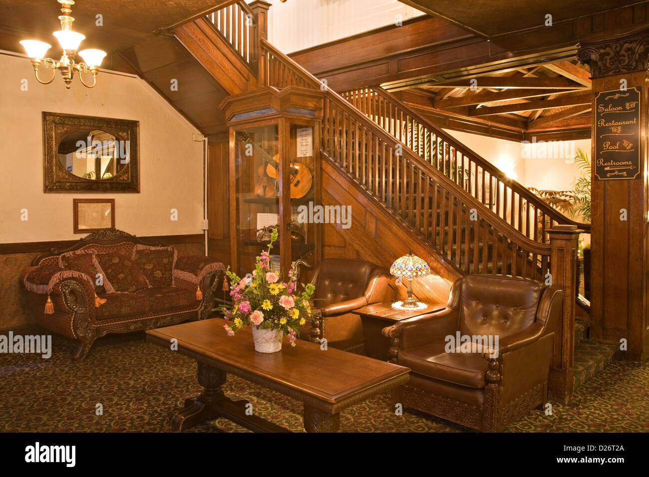 The lobby of the Copper Queen Hotel in Bisbee, Arizona Stock Photo Alamy