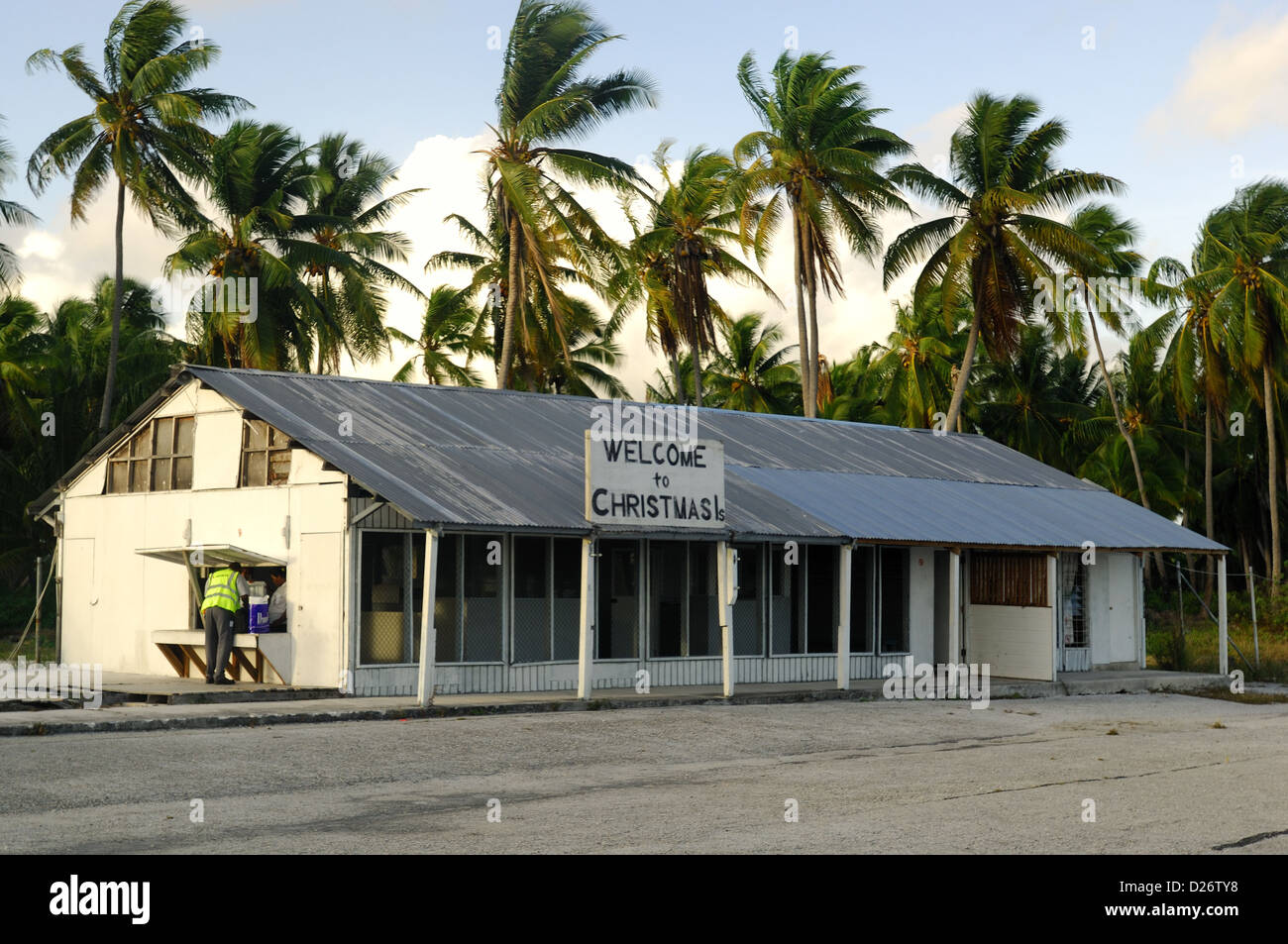 Airport terminal at christmas island kiribati stock photo alamy