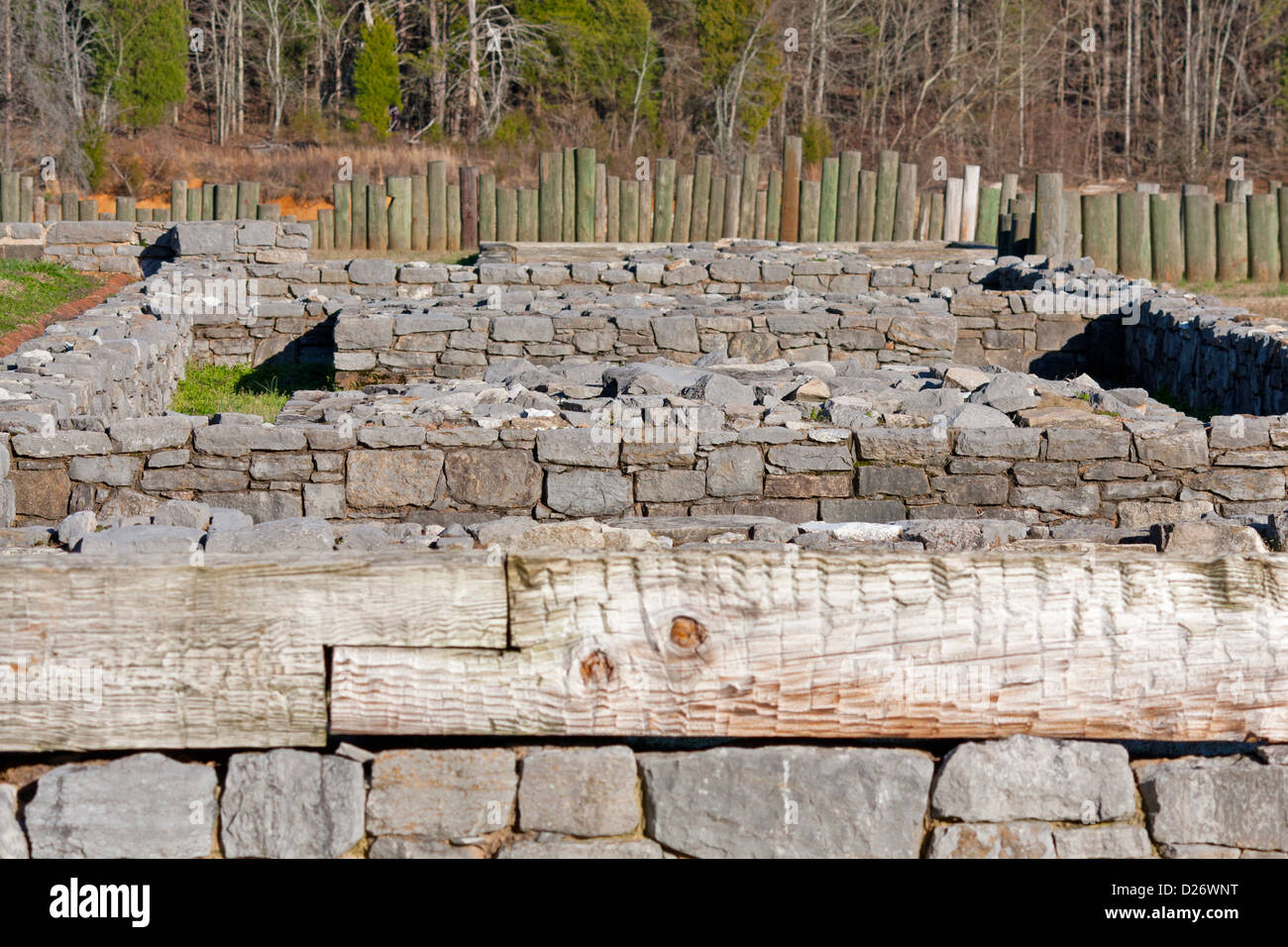 Architecture at Tellico Blockhouse, Vonore, Monroe County, Tennessee USA Stock Photo