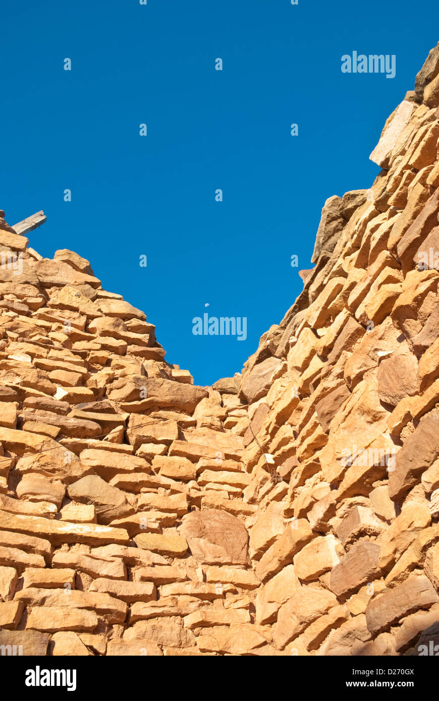 The stone walls are all that is left of the Santa Rosa de Lima chapel