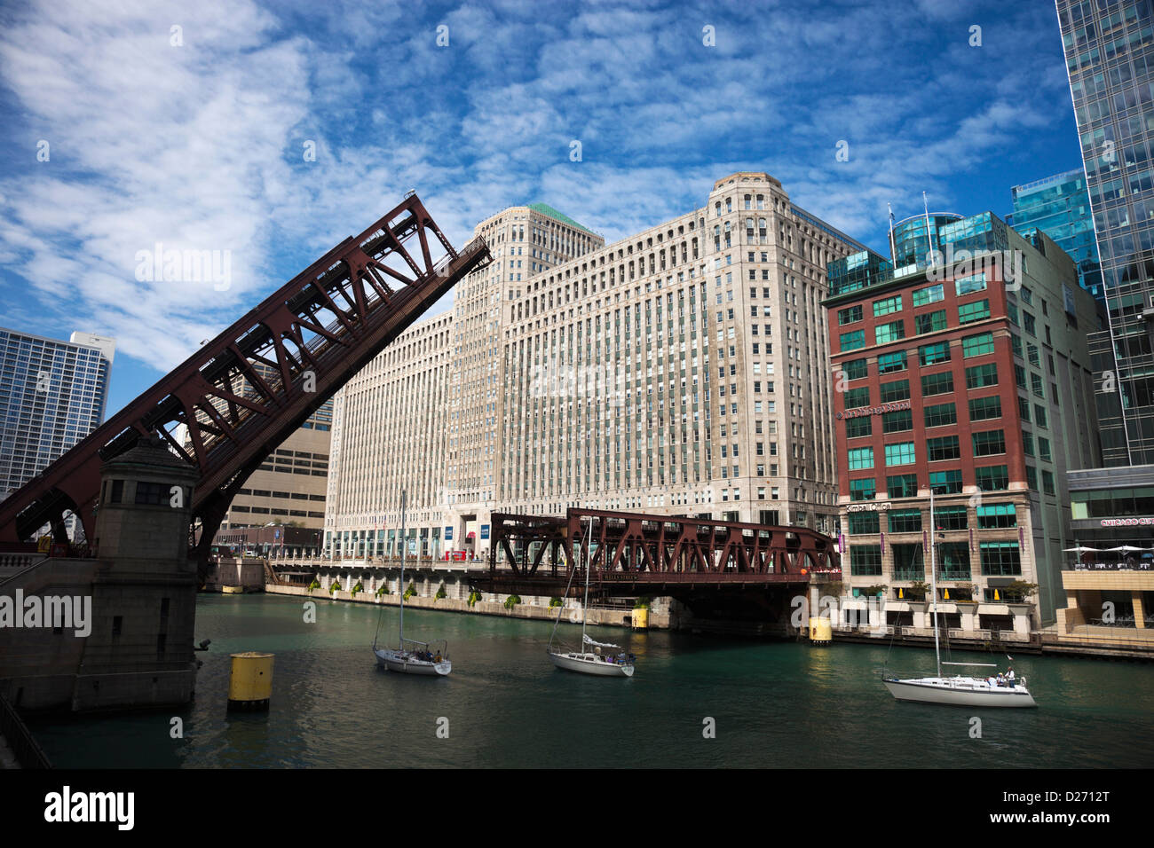 Chicago river bascule bridge hi-res stock photography and images - Alamy