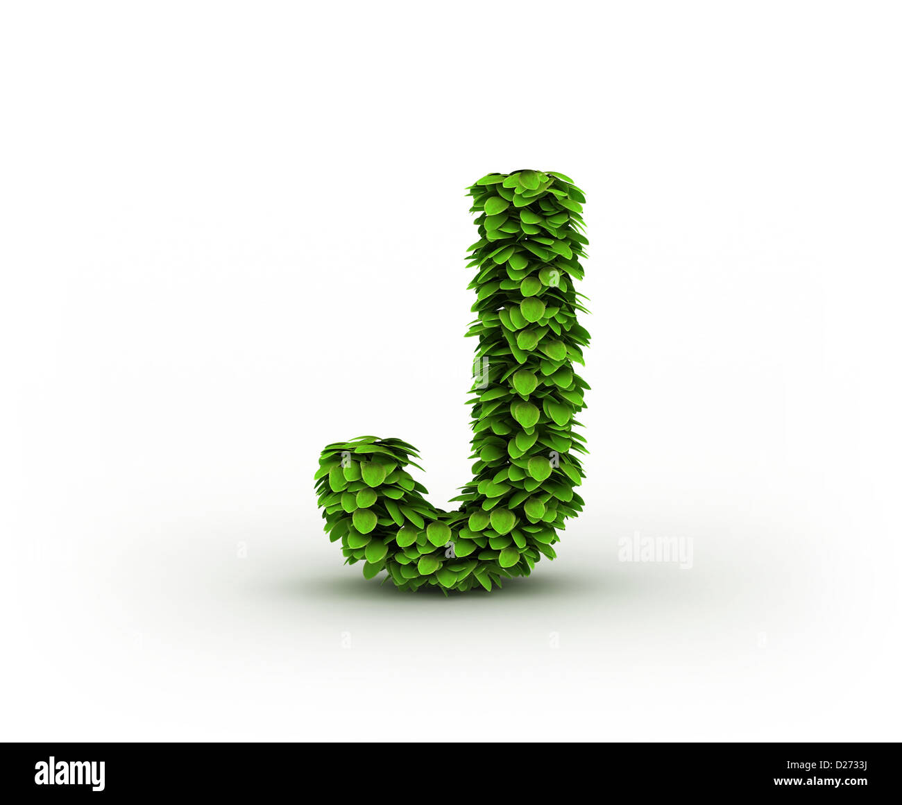 Letter J Alphabet Of Green Leaves Isolated On White Background Lowercase Stock Photo Alamy