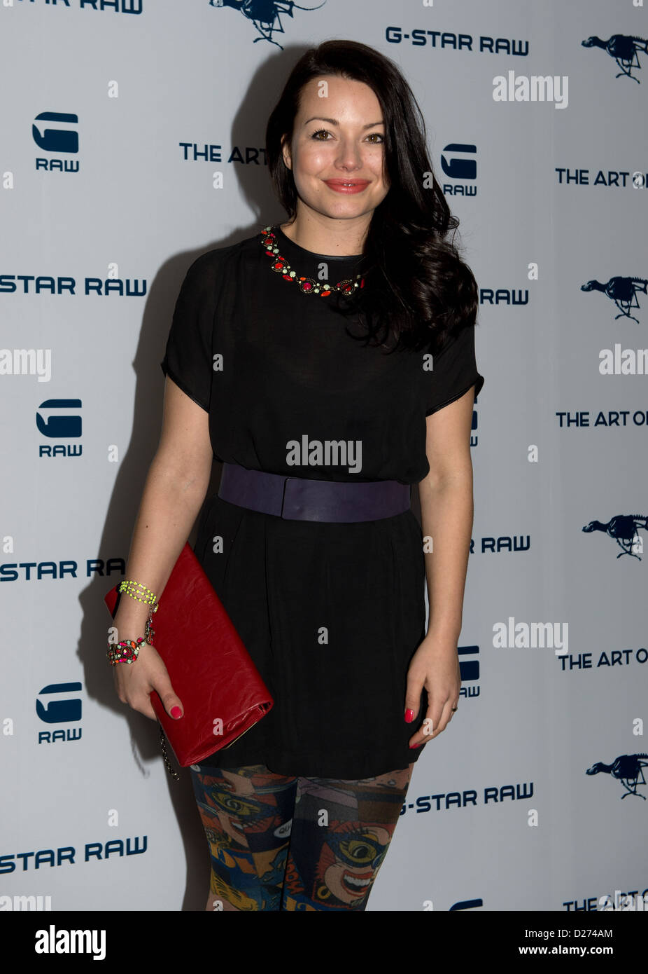 German actress Cosma Shiva Hagen arrives at the G-Star Raw show off-site the Mercedes-Benz Fashion Week in St. Agnes Church in Berlin, Germany, 15 January 2013. The shows of the autumn/winter 2013/2014 collections are running from 15 to 18 January 2013. Photo: Soeren Stache/dpa +++(c) dpa - Bildfunk+++ Stock Photo