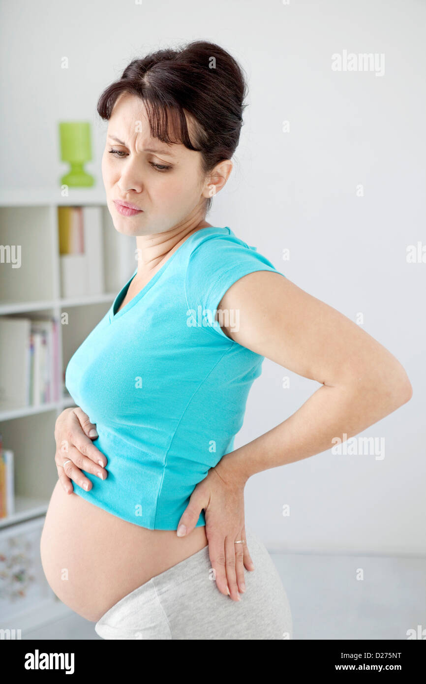 lower-back-pain-pregnant-woman-stock-photo-alamy