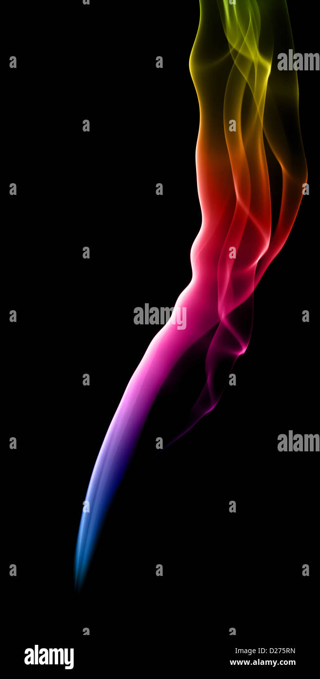 Colorful Abstract Smoke on Black Background Stock Photo - Alamy