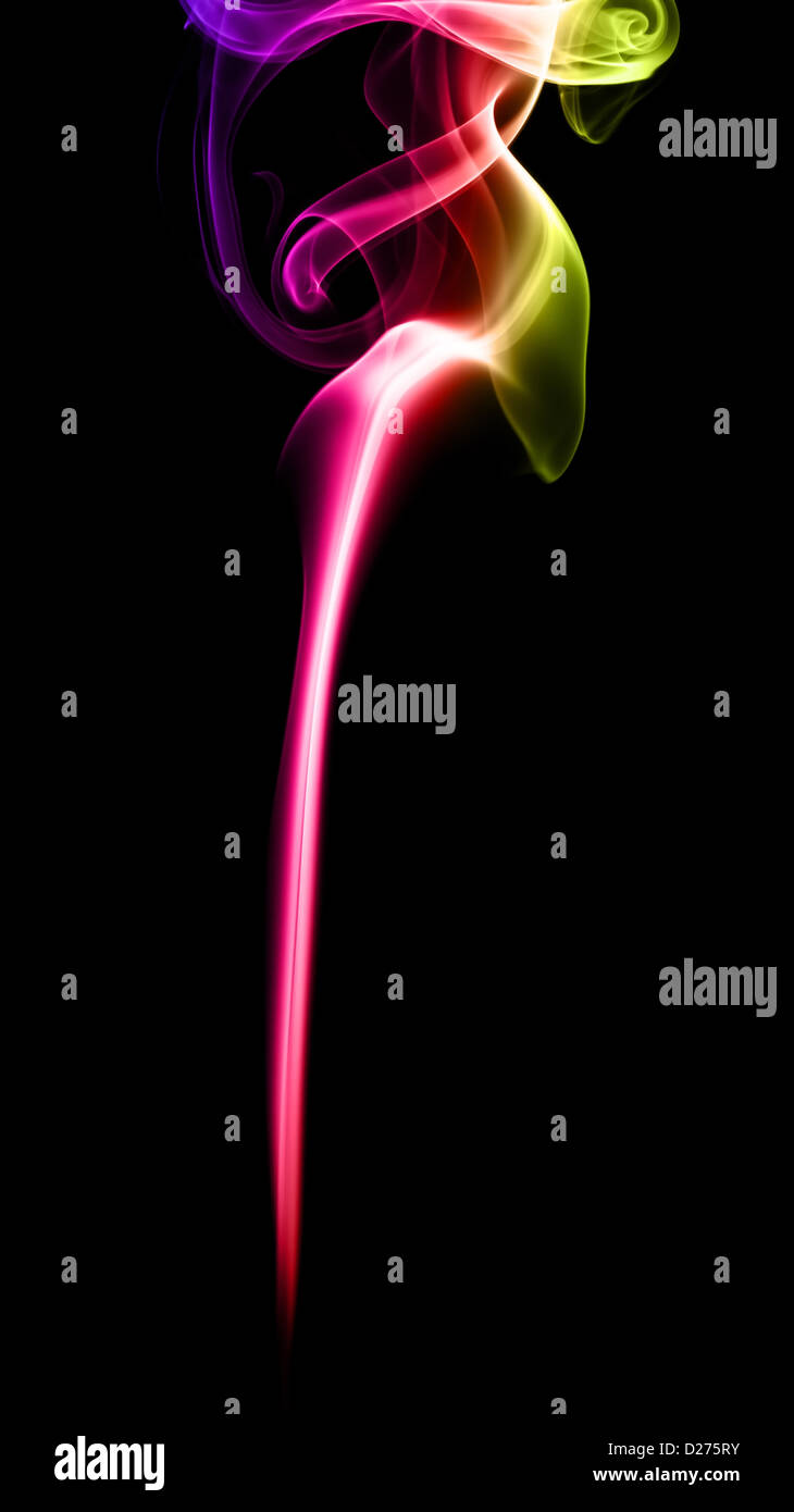 Abstract Colorful Smoke on black background Stock Photo - Alamy