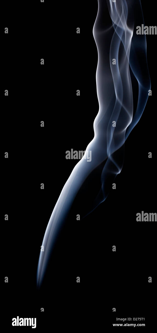 Blue Abstract Smoke on black background Stock Photo - Alamy