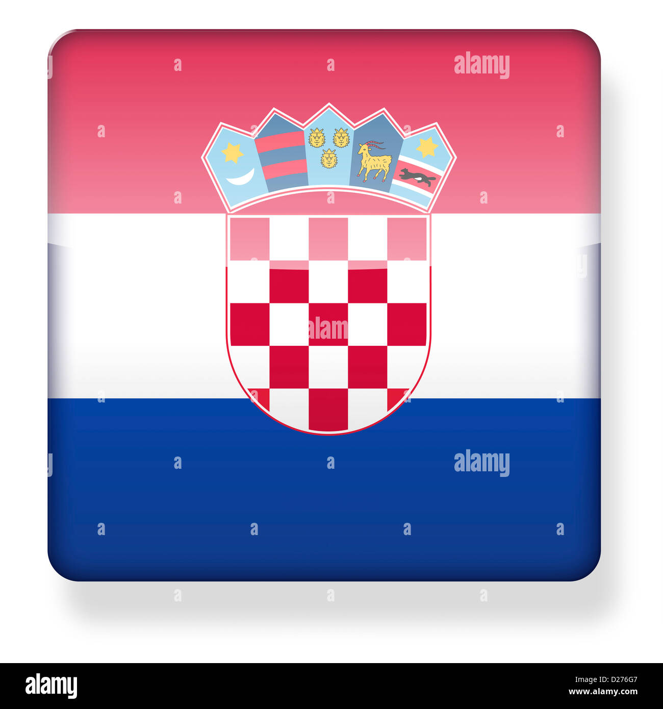 Croatia flag as an app icon. Clipping path included Stock Photo - Alamy