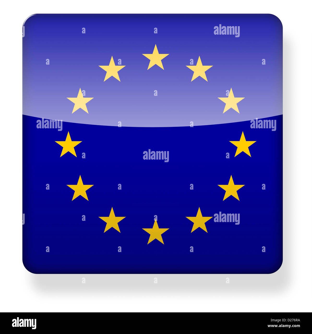 EU flag as an app icon. Clipping path included. Stock Photo