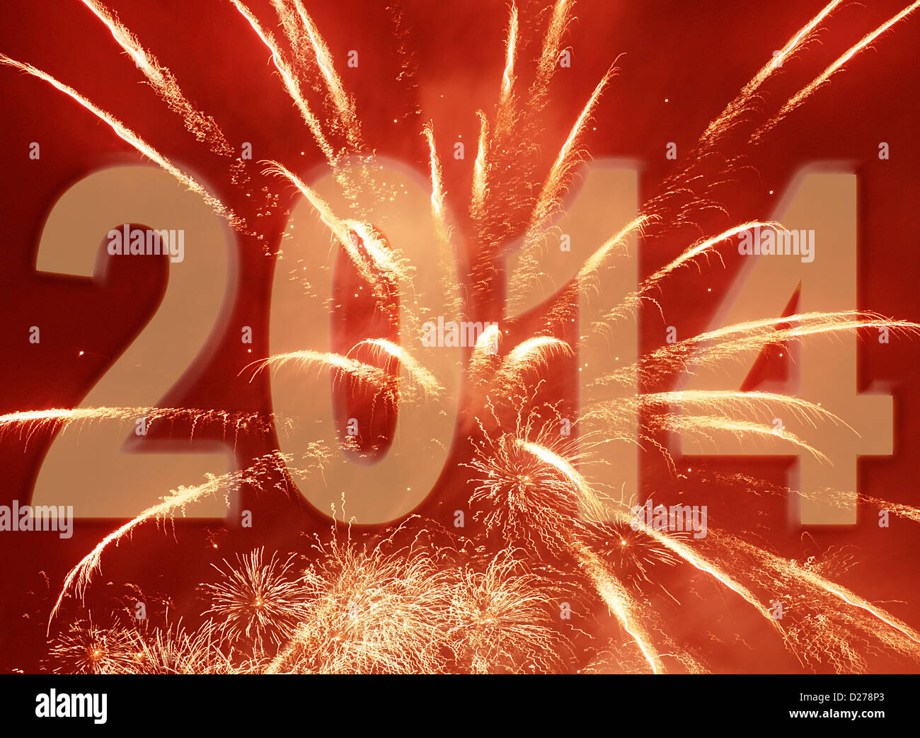 New Year 2014 holiday fireworks background Stock Photo - Alamy
