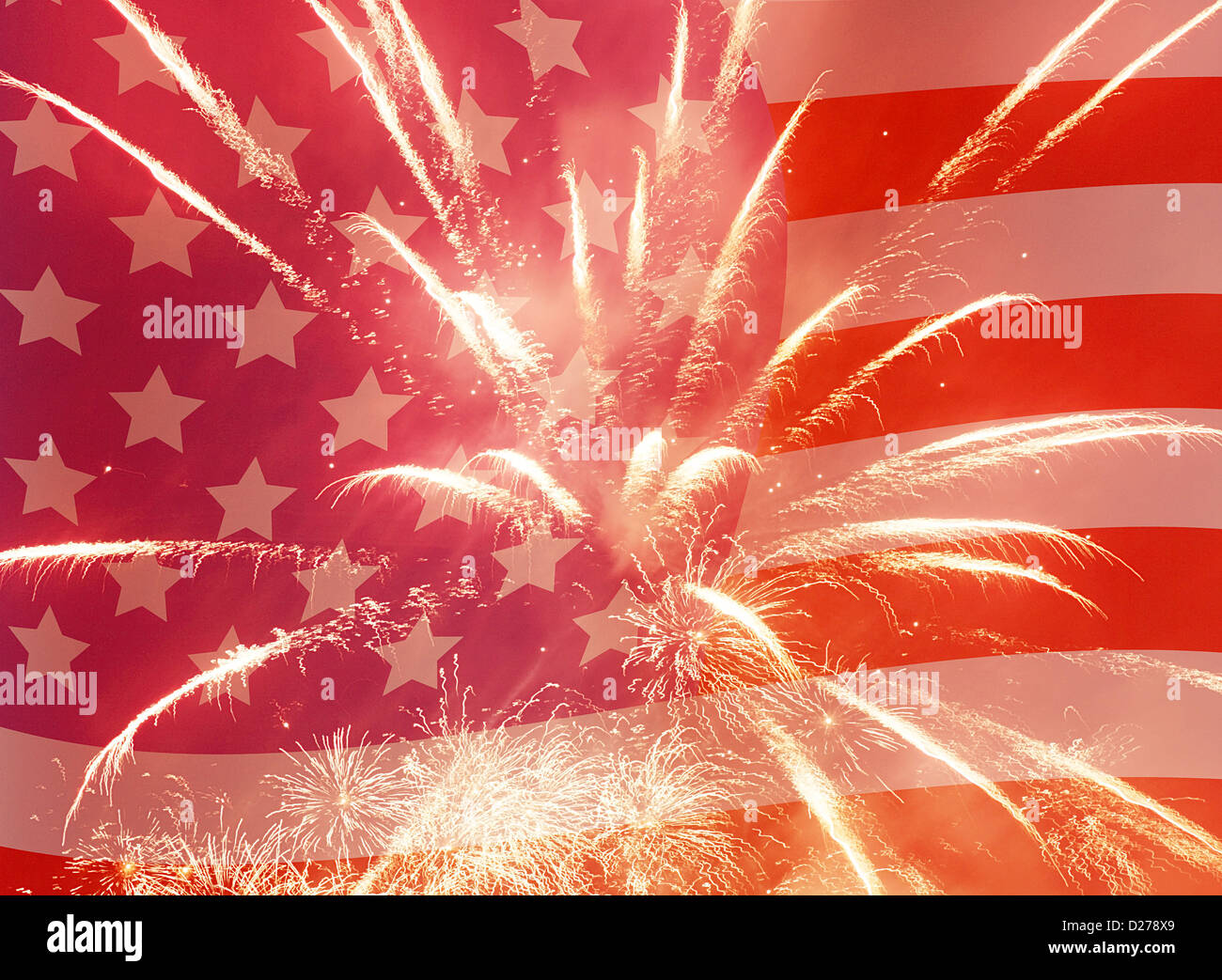 Independence Day Holiday Background With Fireworks Stock Photo - Alamy