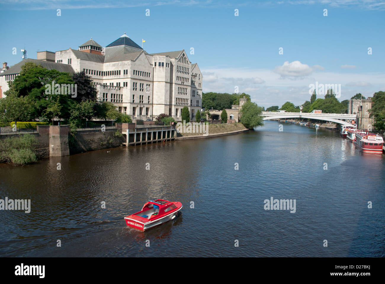 The river Ouse in York looking towards Lendal Bridge Stock Photo