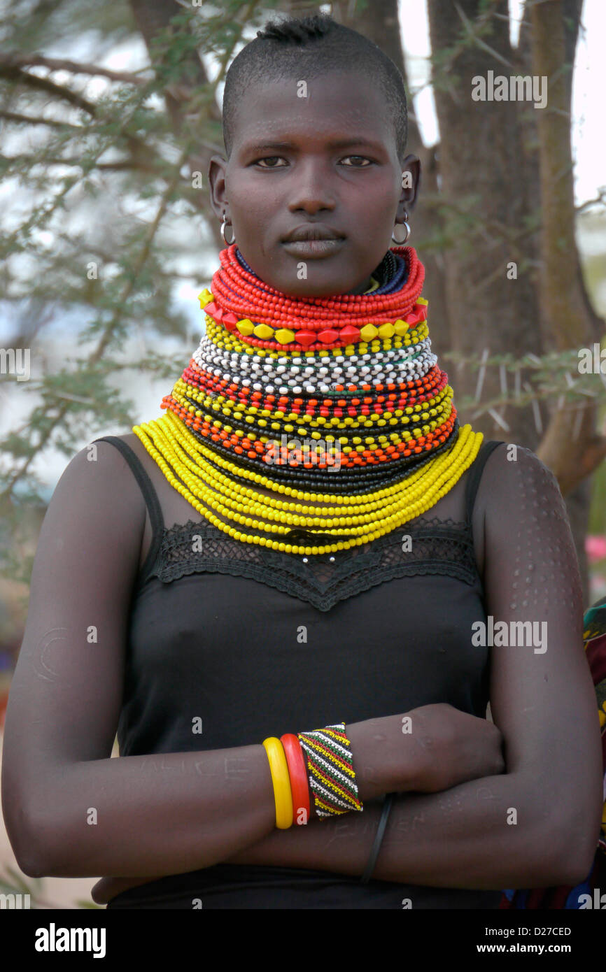 KENYA - Turkana tribal woman at Lorugumu, Turkana Stock Photo - Alamy