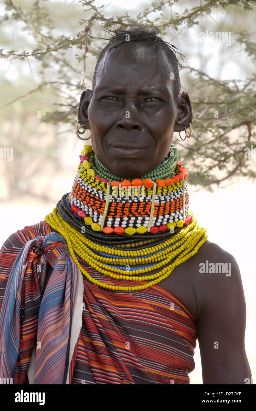 KENYA - Turkana tribal woman at Lorugumu, Turkana Stock Photo - Alamy