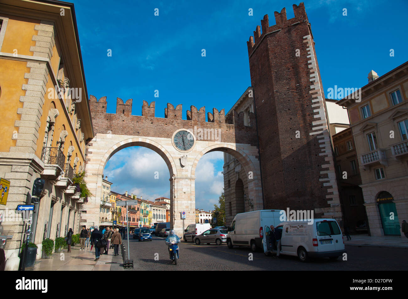 Portoni della Bra gates at piazza Bra central Verona city the