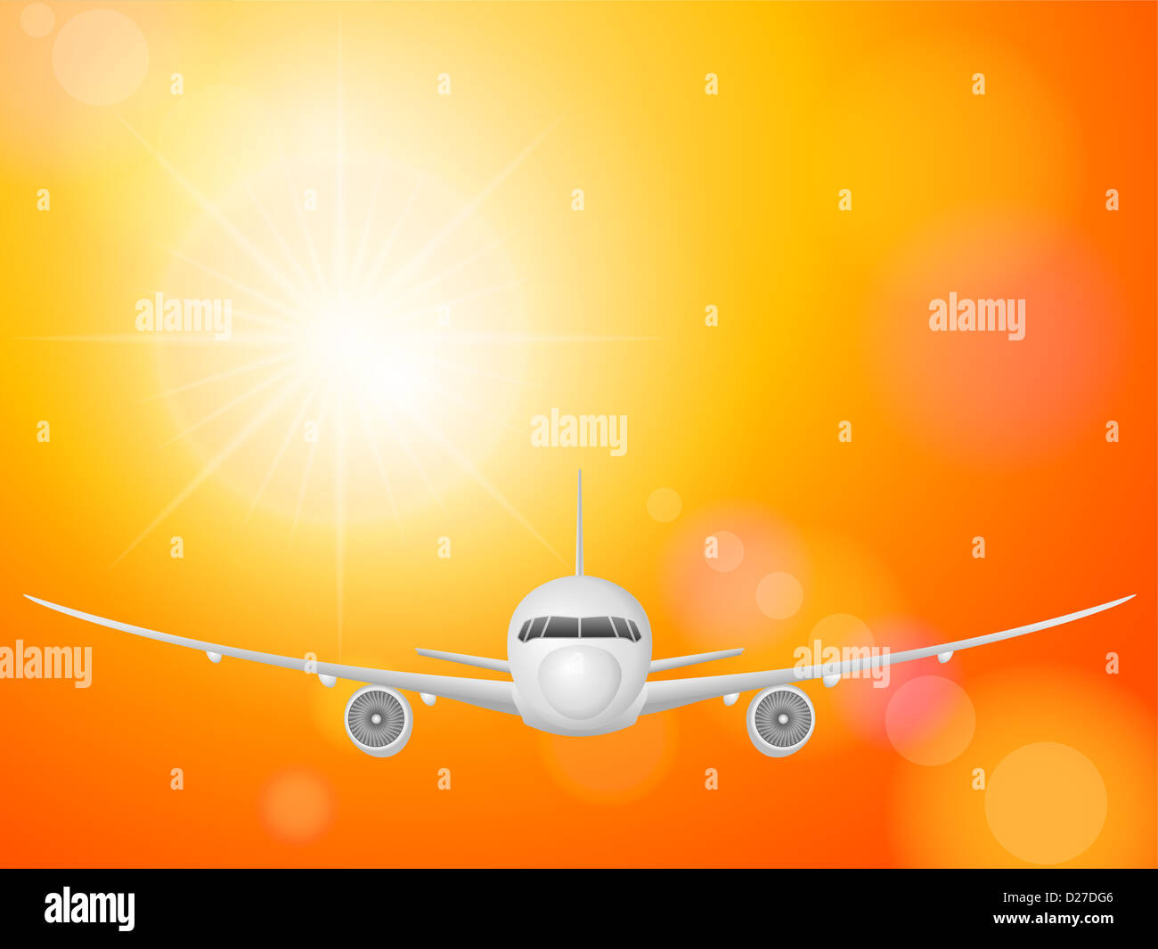 Airplane flying in the sky. Vector illustration Stock Photo - Alamy